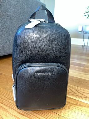 Michael Kors Black Leather Mini Backpack